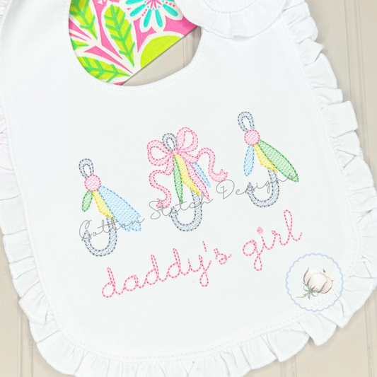 Fishing Lure Bow Trio Embroidery Design