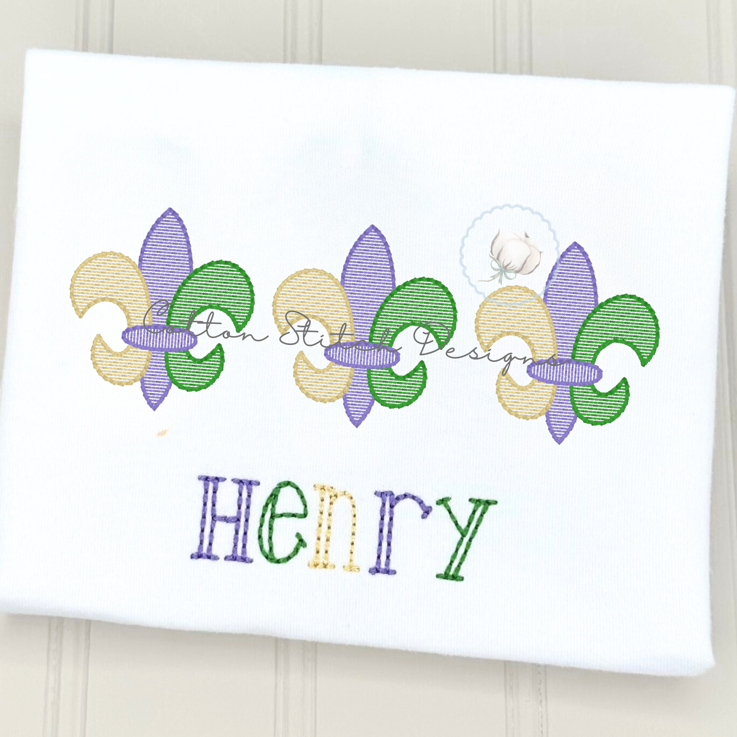 Fleur De Lis Mardi Gras Trio Sketch Stitch Embroidery Design