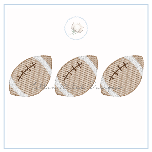 Football Trio Sketch Embroidery Design