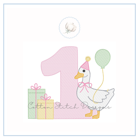 Goose Number One Sketch Embroidery Design
