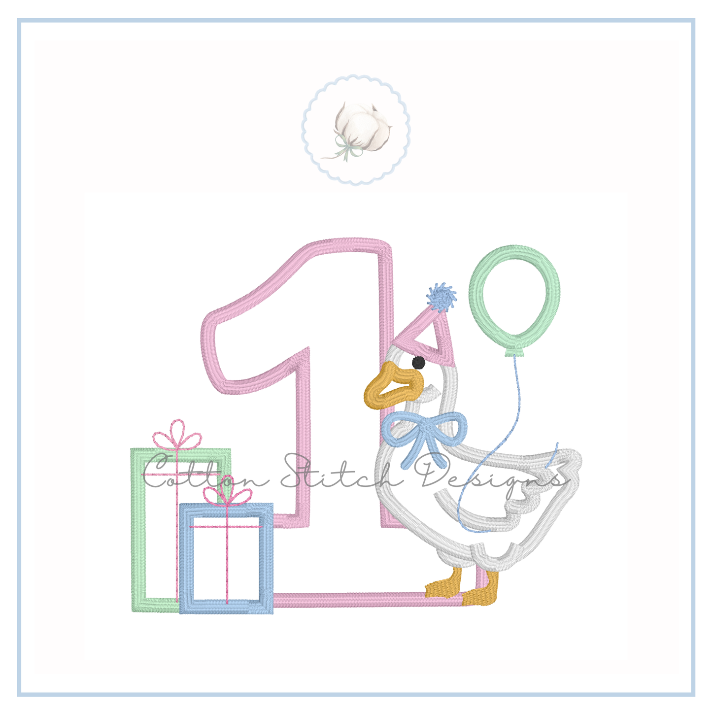 One Silly Goose Satin Applique Machine Embroidery Design