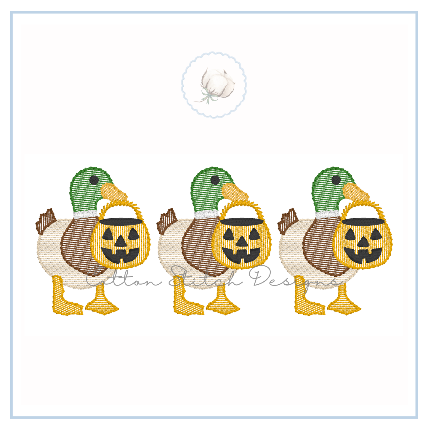 Halloween Mallard Duck Trio Embroidery Design
