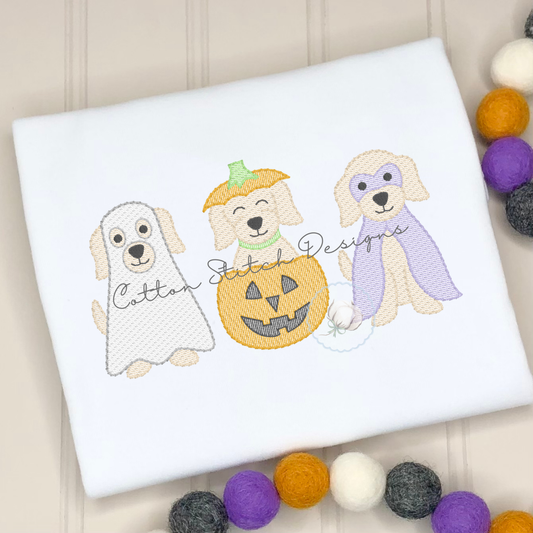 Halloween Puppy Trio Embroidery Design
