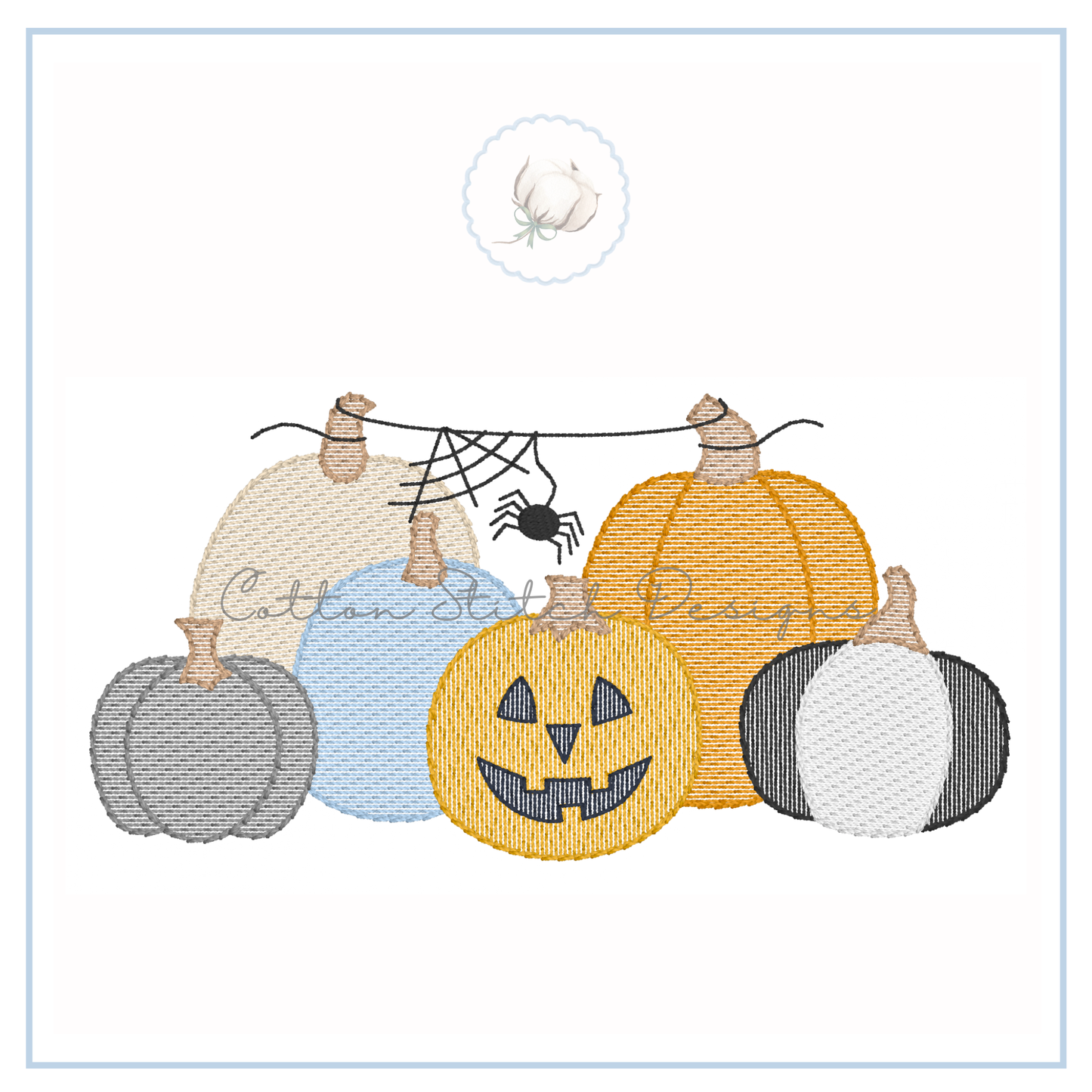 Halloween Pumpkin Patch Embroidery Design