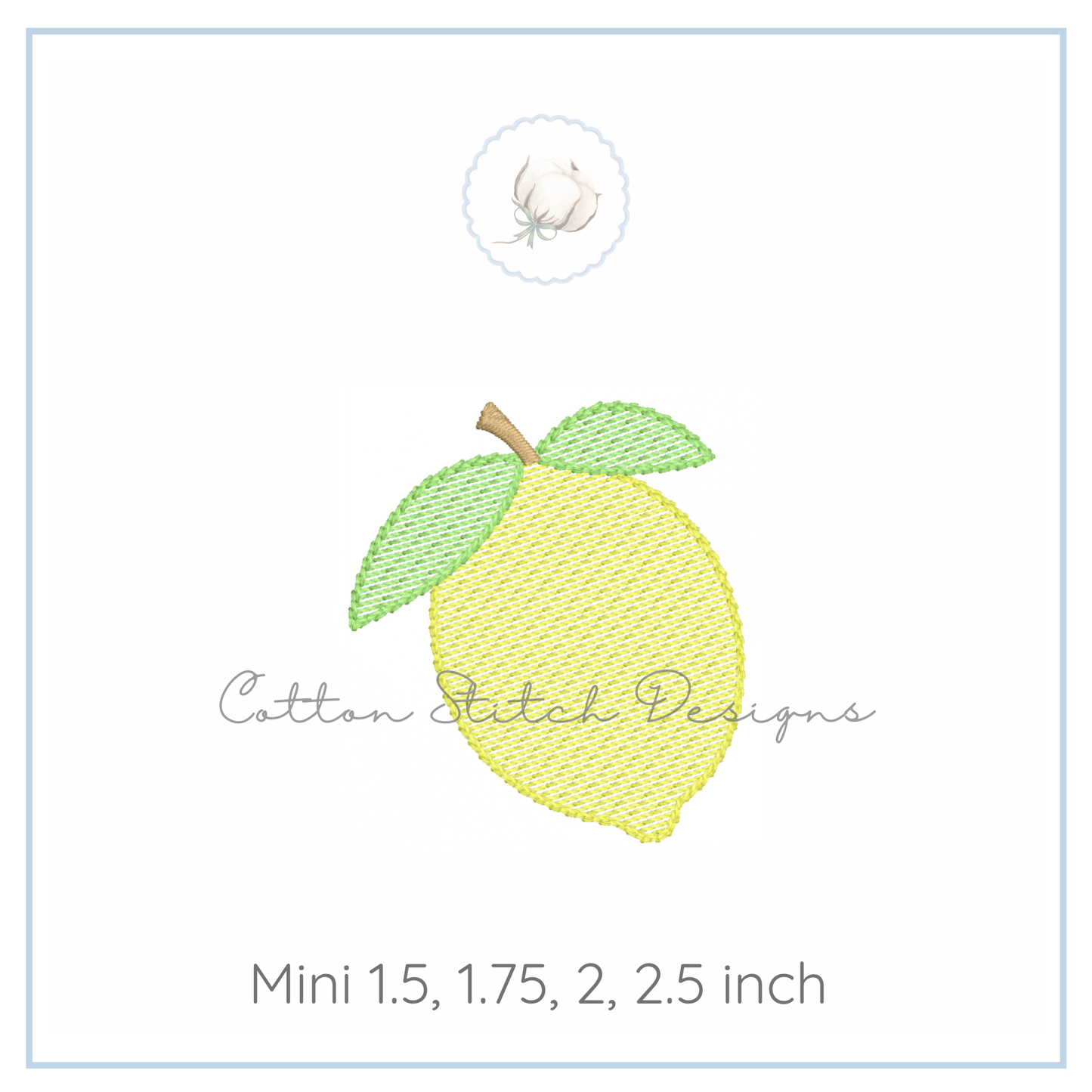 Mini Lemon Embroidery Design