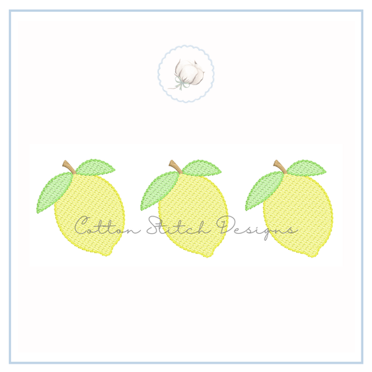 Lemon Trio Embroidery Design
