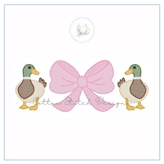 Mallard Bow Embroidery Design