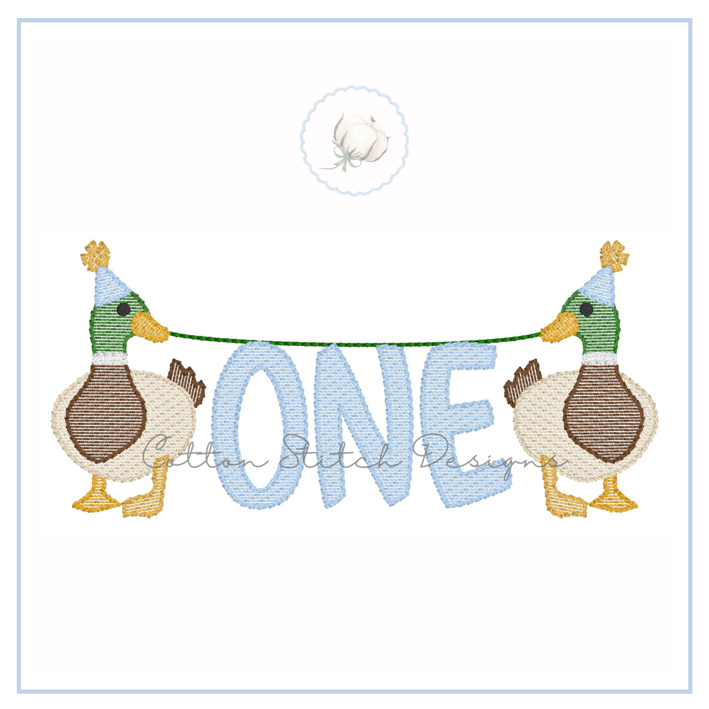 Mallards Holding One Embroidery Design