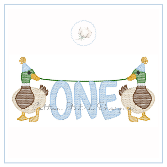 Mallards Holding One Embroidery Design
