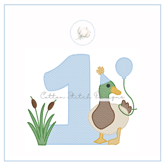 One Lucky Duck Embroidery Design