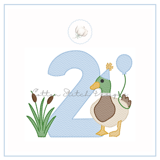 Lucky Duck Sketch Machine Embroidery Design