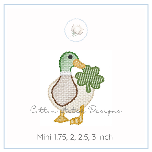 Mini Mallard Shamrock Embroidery Design