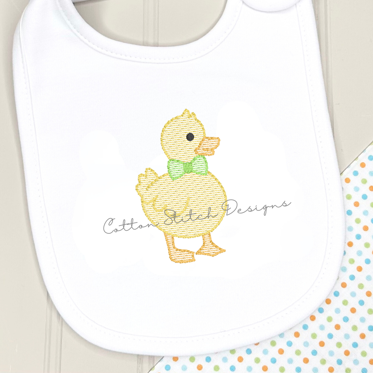 Mini Duckling Bow Tie Sketch Embroidery Design
