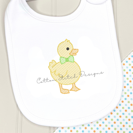 Mini Duckling Bow Tie Sketch Embroidery Design
