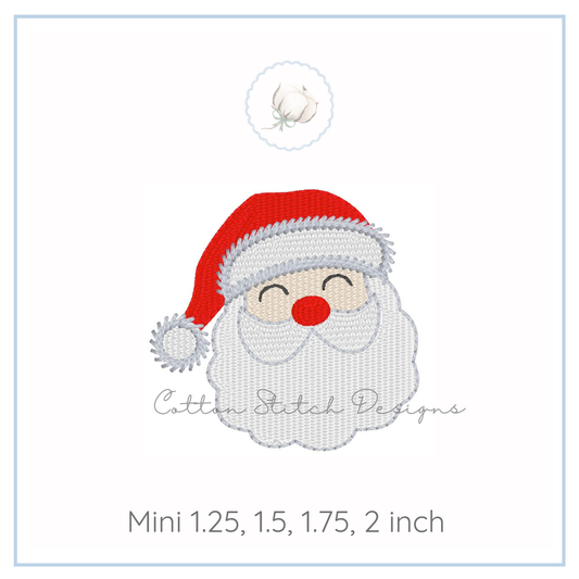Mini Santa Claus Fill Satin Stitch Embroidery Design