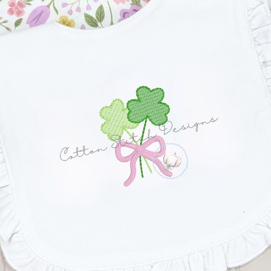 Mini Shamrock Flower Sketch Embroidery Design