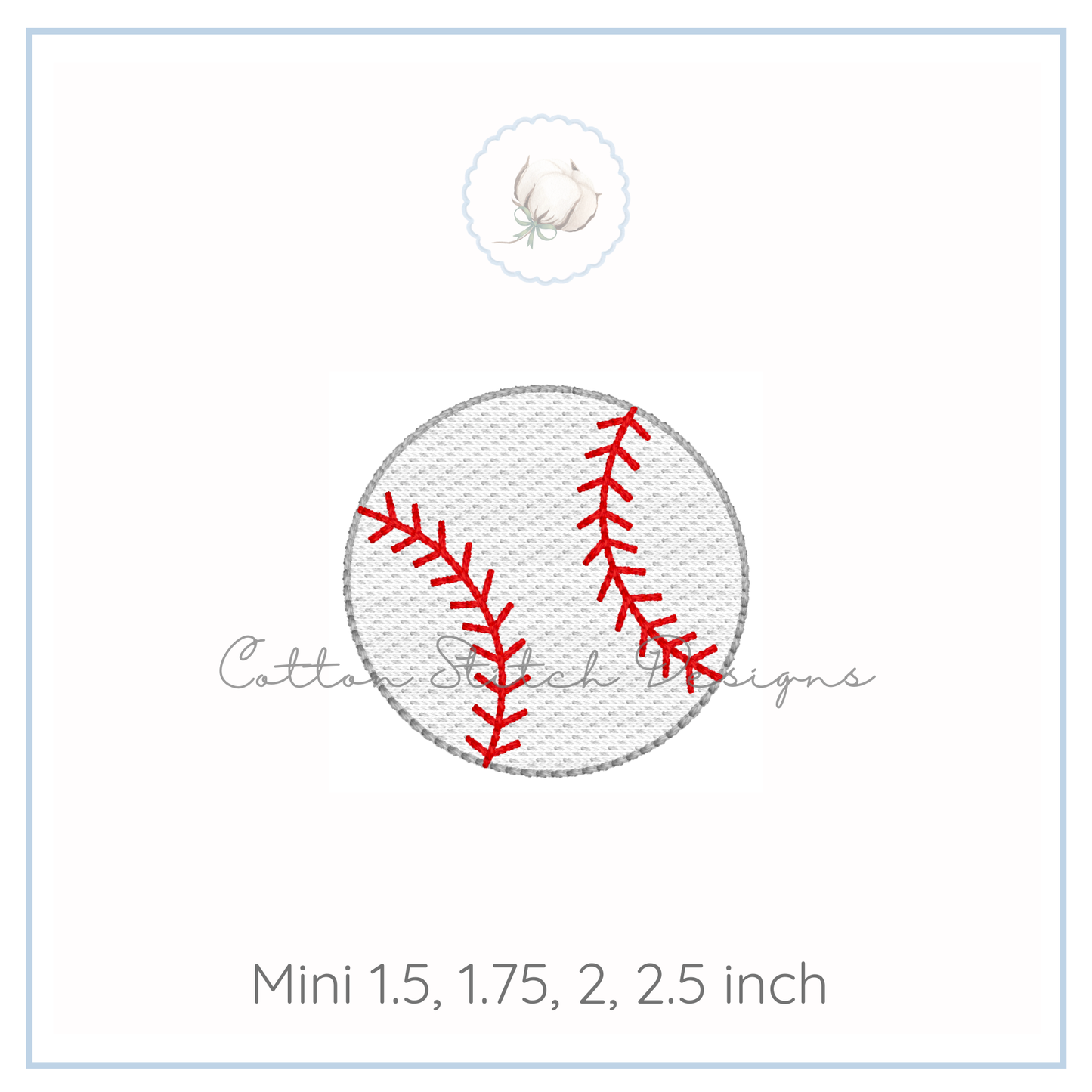 Mini Baseball Embroidery Design