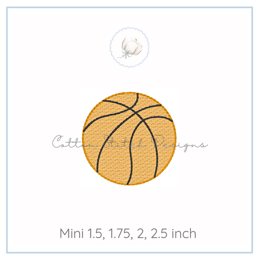 Mini Basketball Embroidery Design