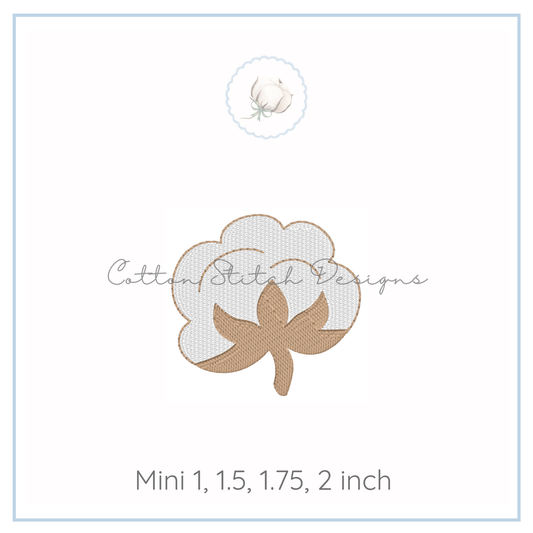 Mini Cotton Boll Fill Stitch Embroidery Design