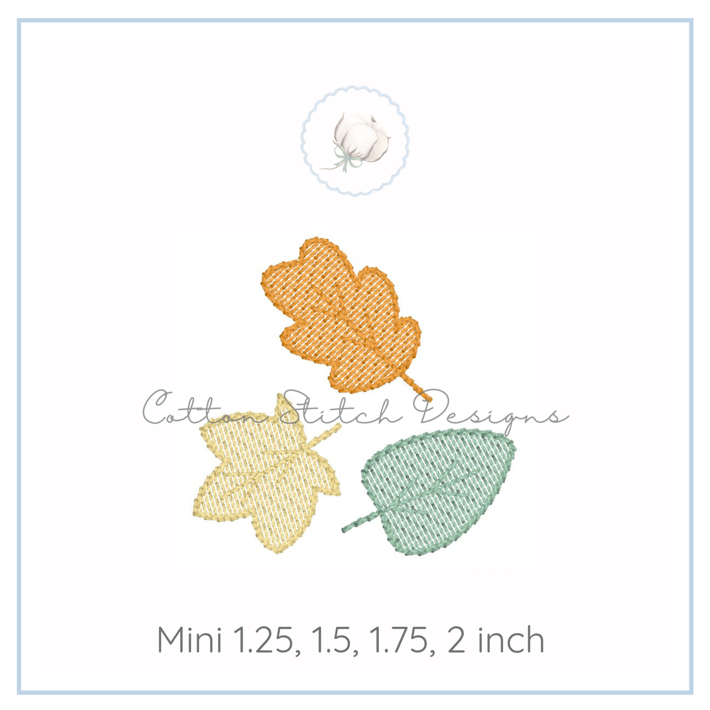 Mini Fall Leaves Embroidery Design