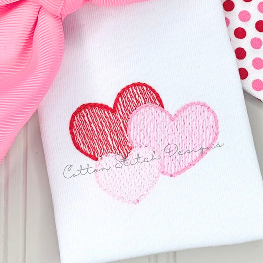 Mini Heart Bundle Sketch Embroidery Design