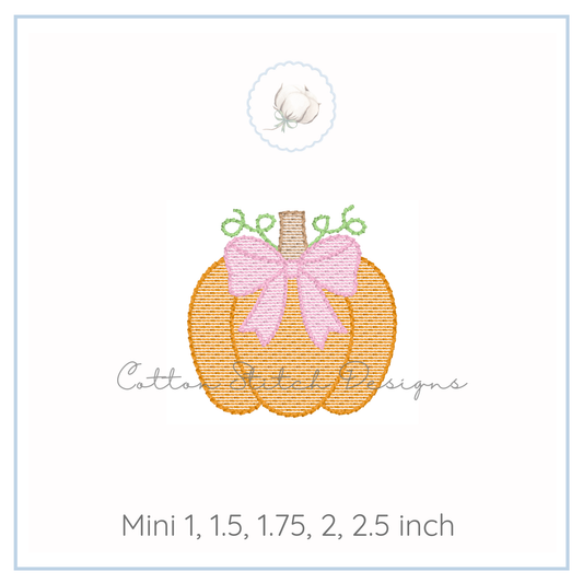 Mini Pumpkin Bow Embroidery Design