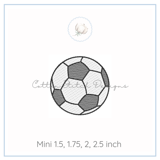 Mini Soccer Ball Stitch Machine Embroidery Design
