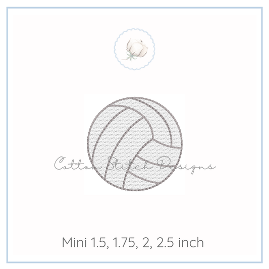 Mini Volleyball Embroidery Design