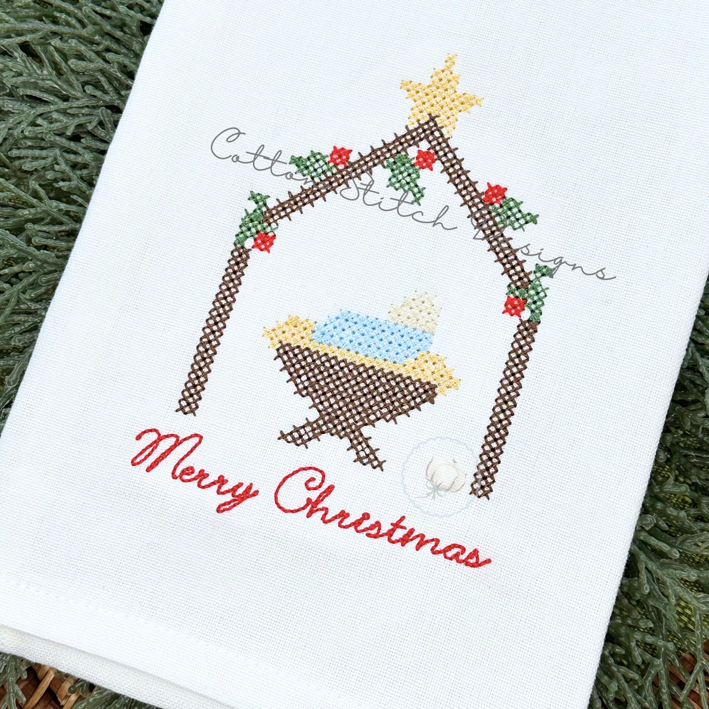 Christmas Nativity Cross Stitch Machine Embroidery Design