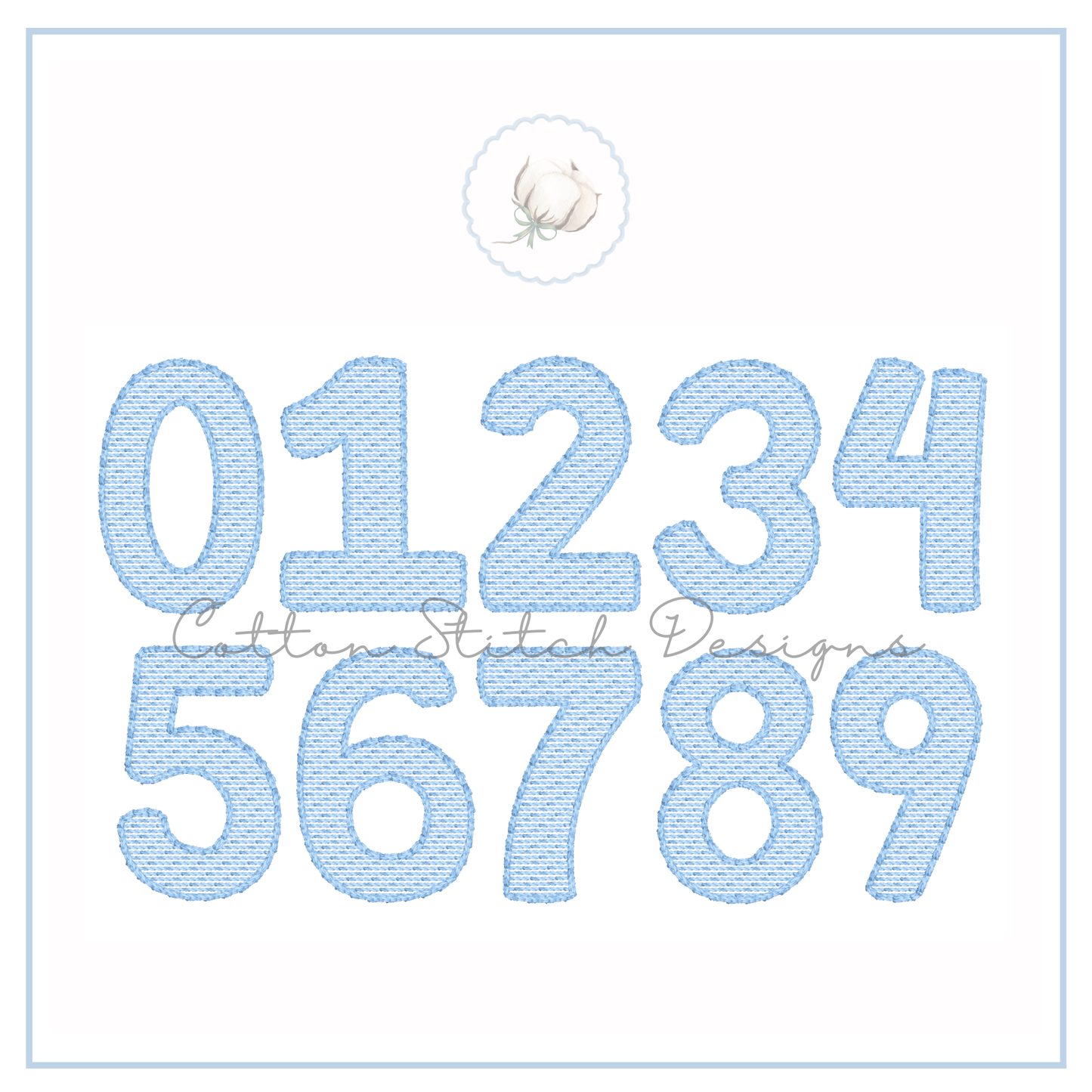 Birthday Number Set Sketch Stitch Machine Embroidery Design 0-9