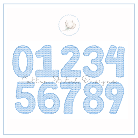 Birthday Number Set Sketch Stitch Machine Embroidery Design 0-9