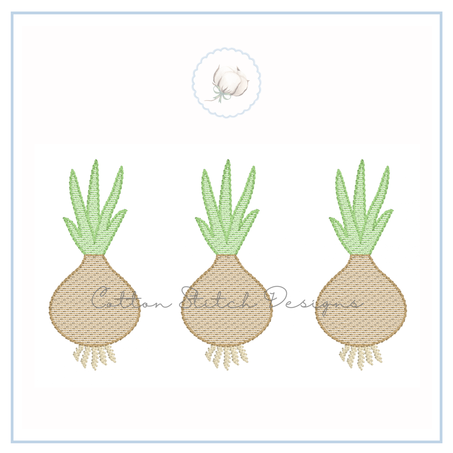 Onion Trio Embroidery Design