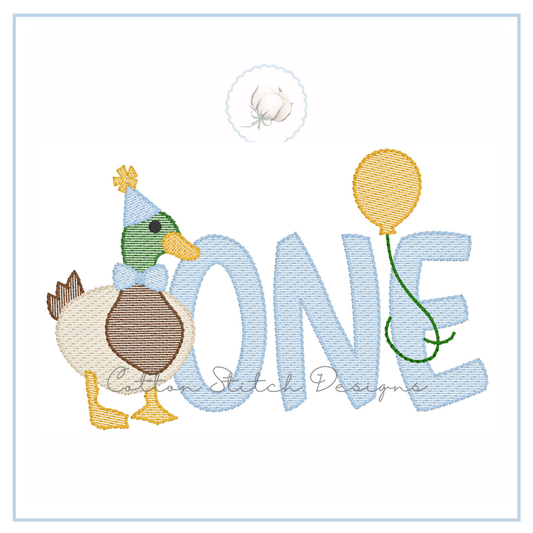 One Lucky Duck Embroidery Design