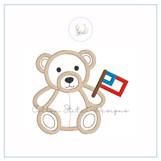 Patriotic Teddy Bear Appliqué Design