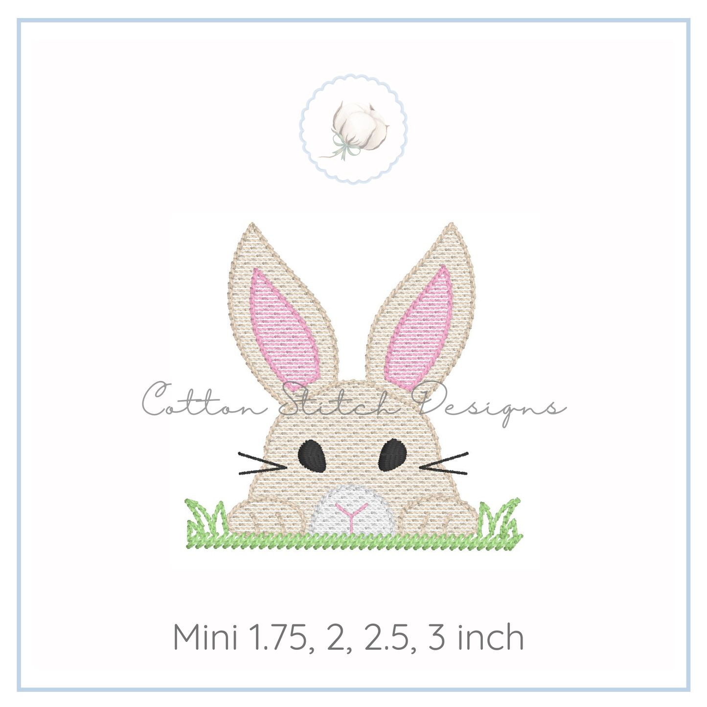 Mini Peeking Bunny Embroidery Design