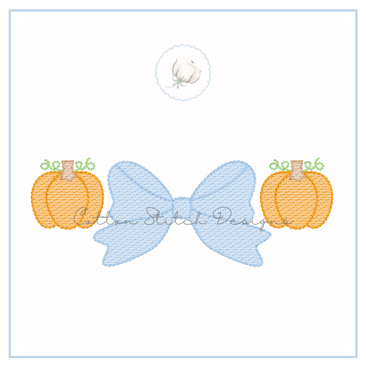 Pumpkin Bow Embroidery Design