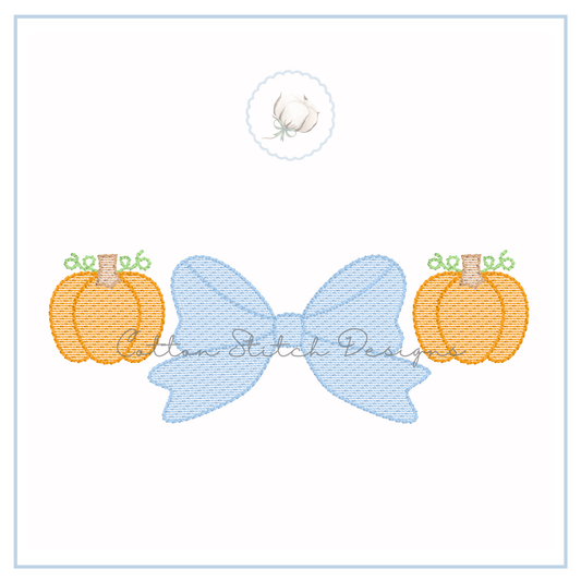Pumpkin Bow Embroidery Design