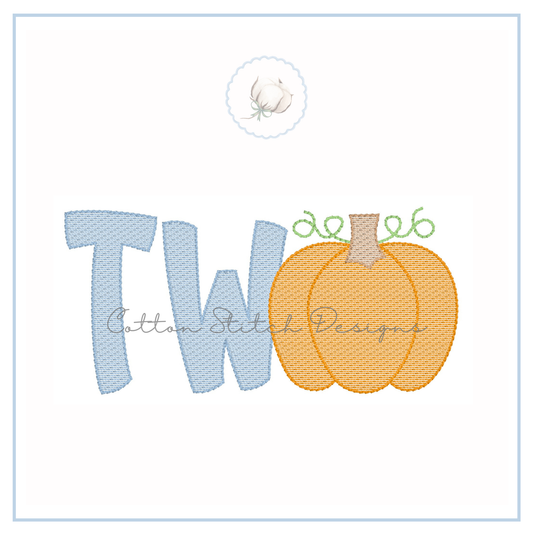 Pumpkin Birthday Two Embroidery Design