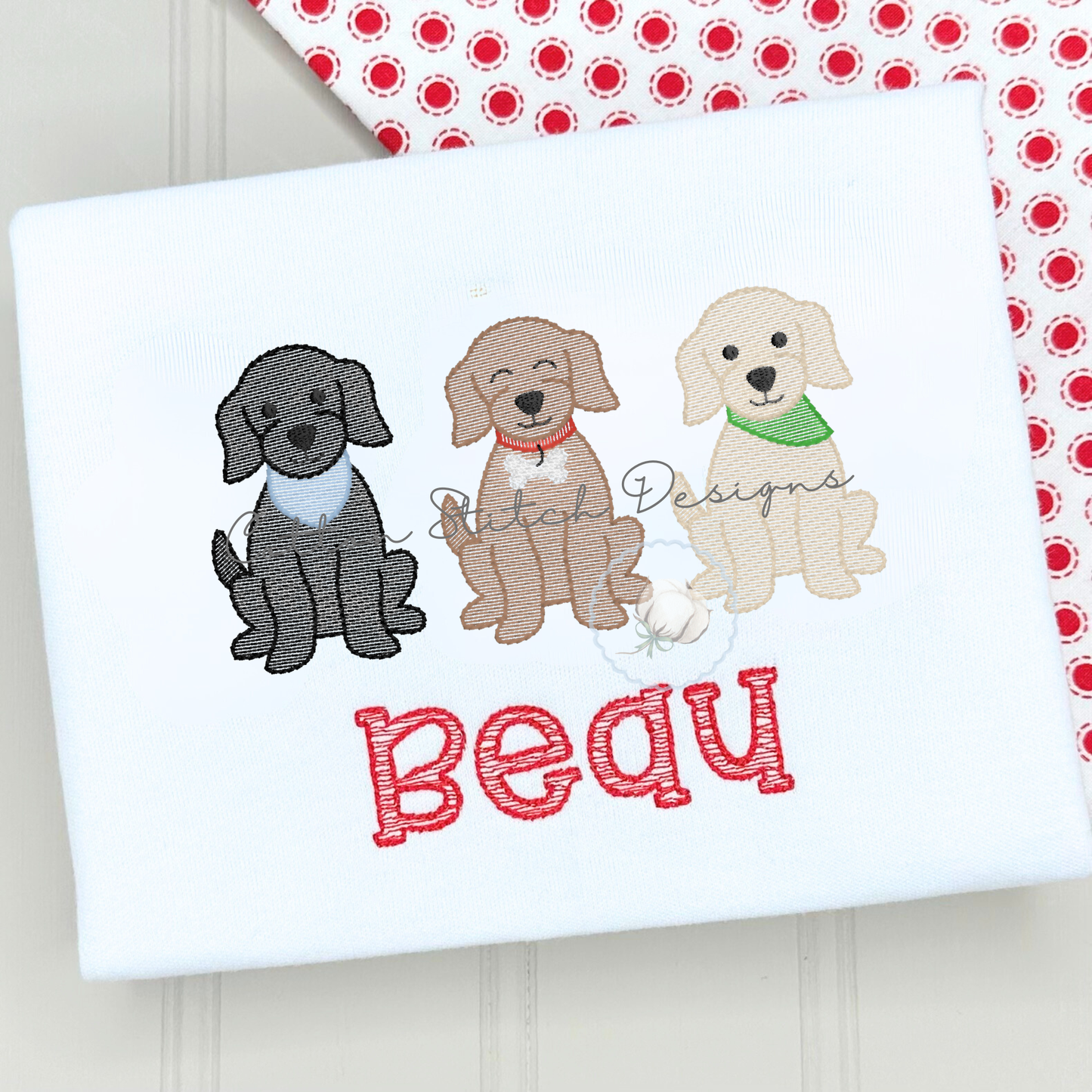 Puppy Trio Embroidery Design