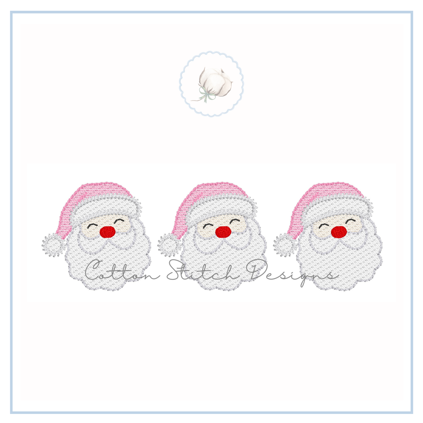 Santa Claus Trio Sketch Embroidery Design