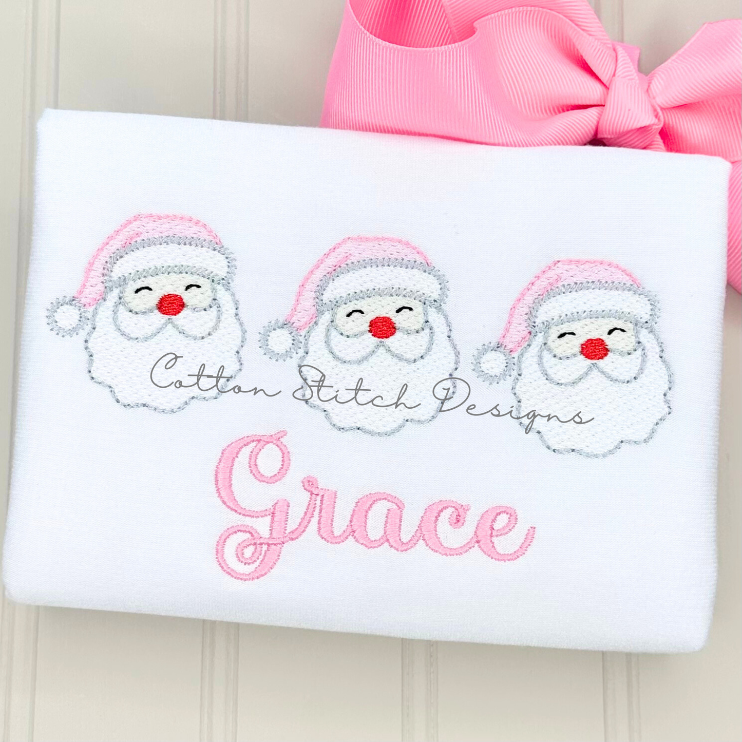 Santa Claus Trio Sketch Embroidery Design