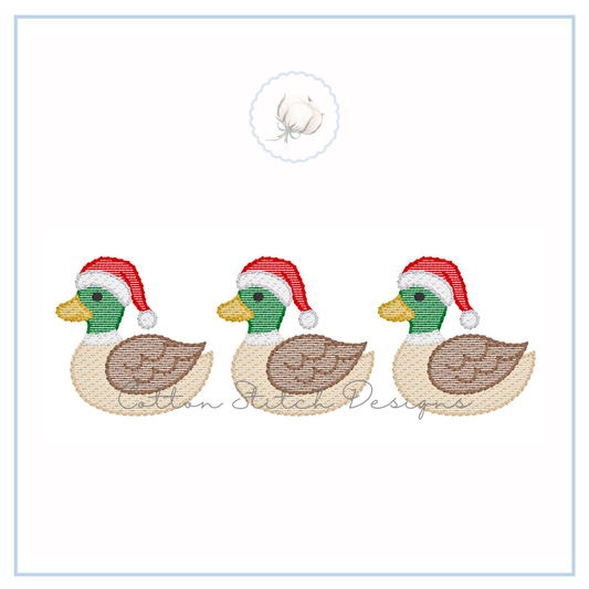 Santa Mallard Duck Trio Embroidery Design