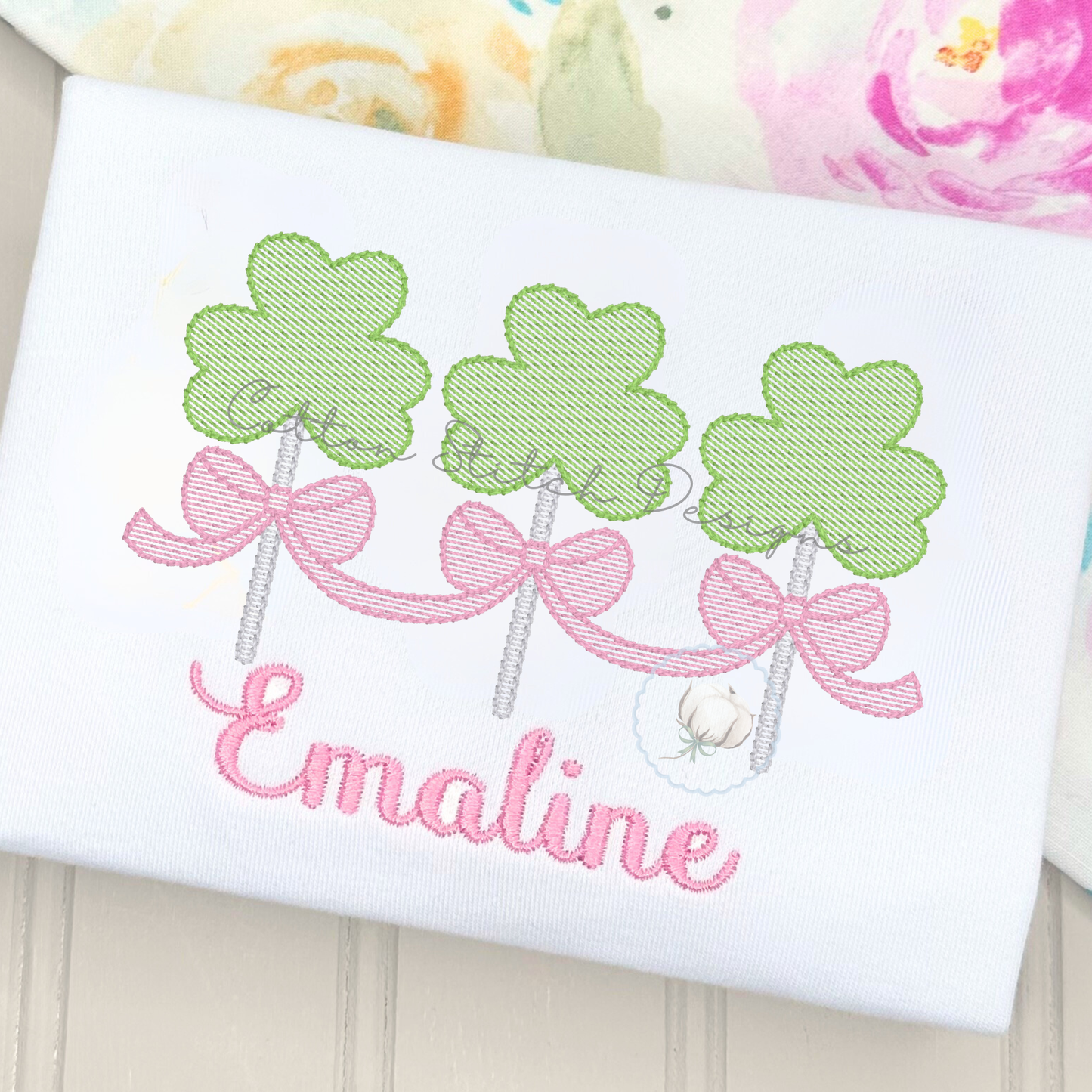 Shamrock Lollipops Embroidery Design