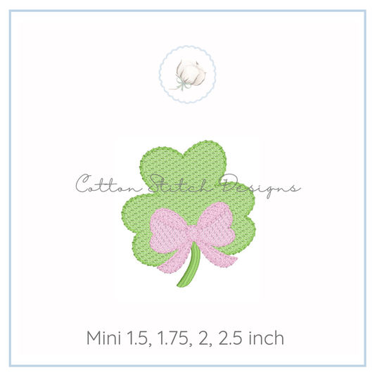 Mini Shamrock Bow Embroidery Design