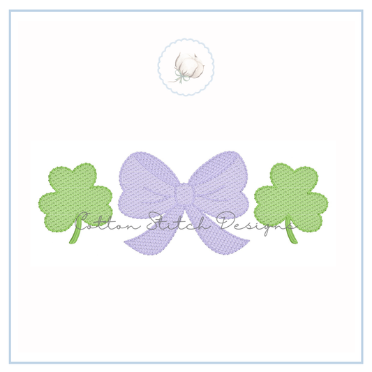 Shamrock Bow Embroidery Design