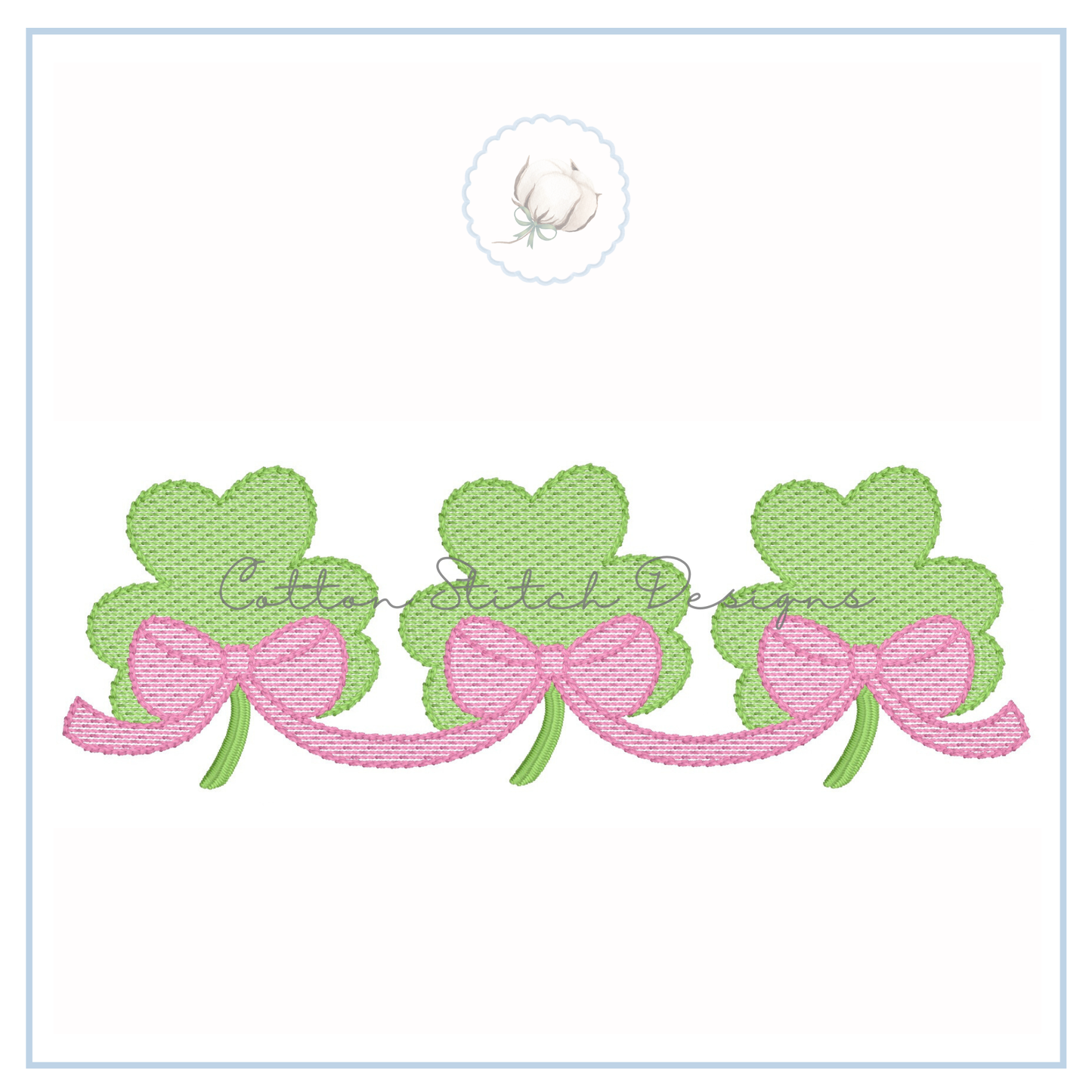 Elegant Shamrocks Embroidery Design