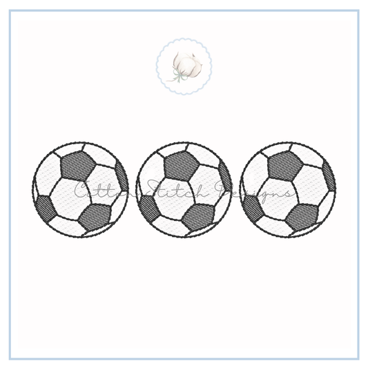 Soccer Ball Trio Embroidery Design