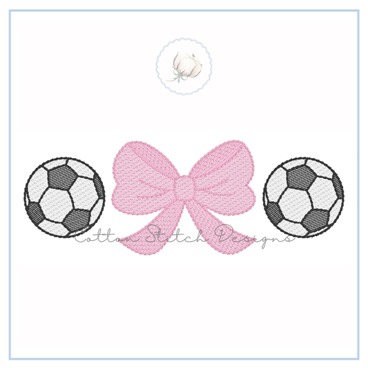 Soccer Bow Embroidery Design