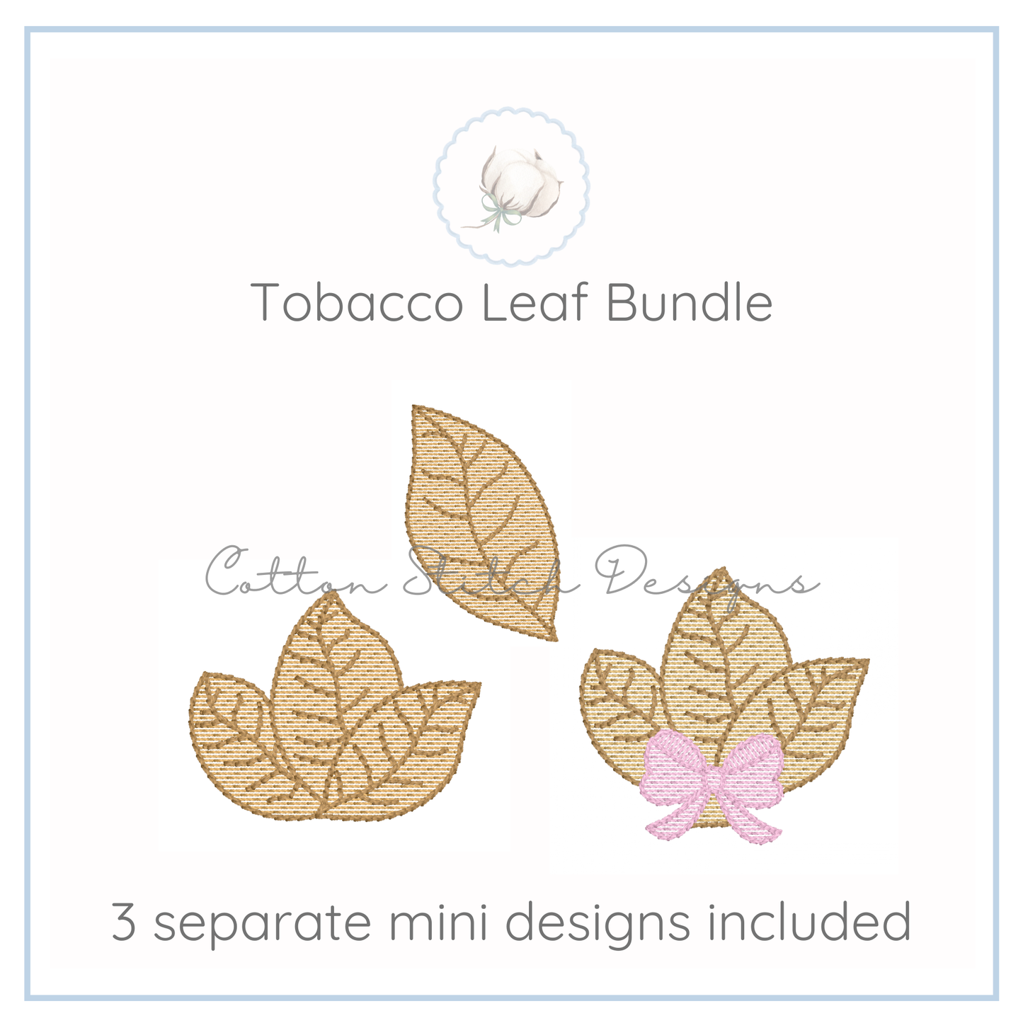 Tobacco Farmer Leaf Bundle Mini Embroidery Design