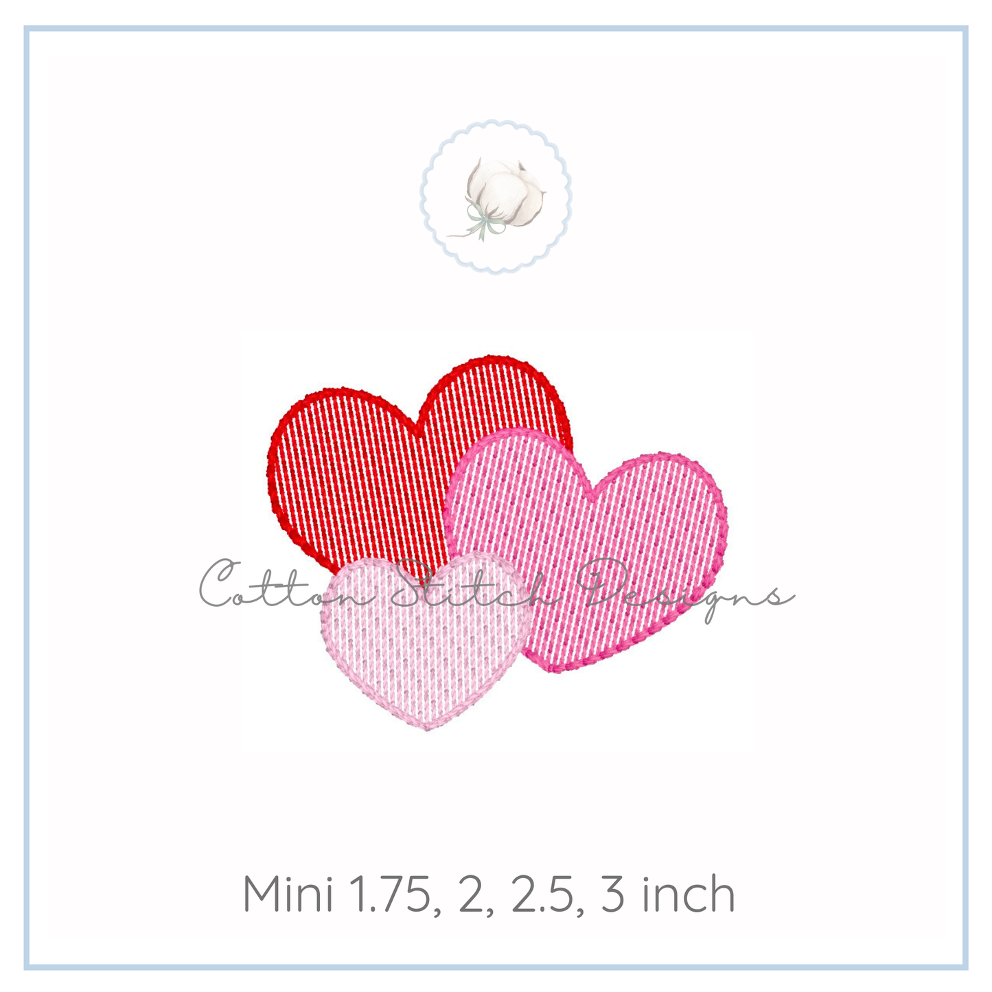 Mini Heart Bundle Sketch Embroidery Design